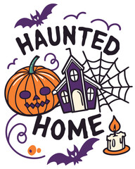 Halloween Typogoraphy,  Spooky halloween typography design with colorful spooky quotes and a transparent background