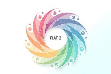 Abstract Colorful Swirl with Text "FIAT 2"