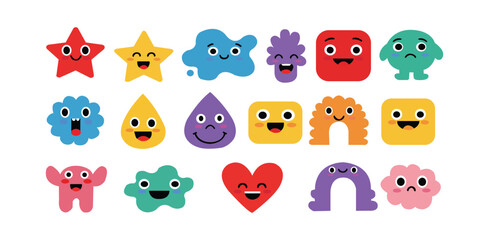 star,heart,emoji modern flat vector illustration for cute love celebration design vector graphic for valentine theme