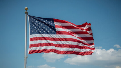 Image of the American flag waving