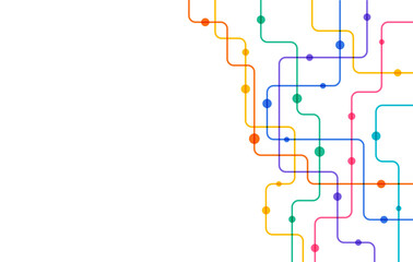 Circuit connect lines and dots. Network technology and Connection concept. Decentralized network nodes connections 