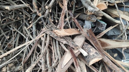 Stacked Wood Logs Pattern for Winter Heating and Rustic Backgrounds, Stacked wooden logs with natural tree rings and rough textures.	
