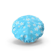 Blue Floral Shower Cap Isolated on Transparent Background