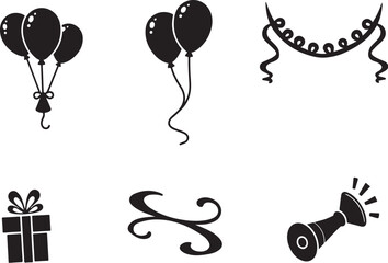 Celebrate with balloons, gifts, and festive party elements