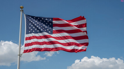 Image of the American flag waving