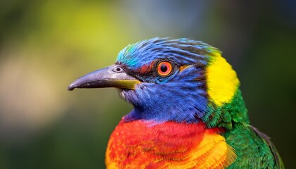 Obraz premium a colorful bird with a rainbow beak and feathers