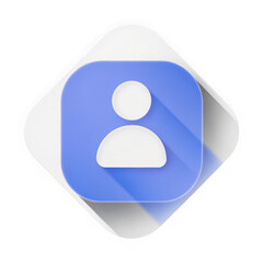 Modern flat icon representing a user profile or person symbol with a subtle shadow isolated on transparent background