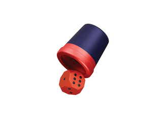 dice cup icon 3d illustration render