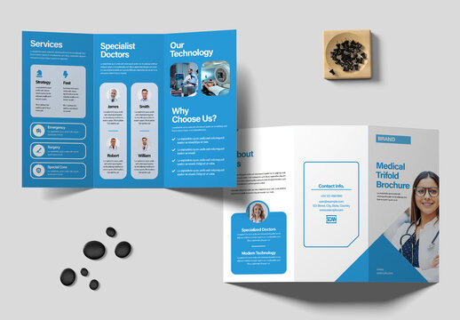 Professional Healthcare Services Trifold Brochure Template