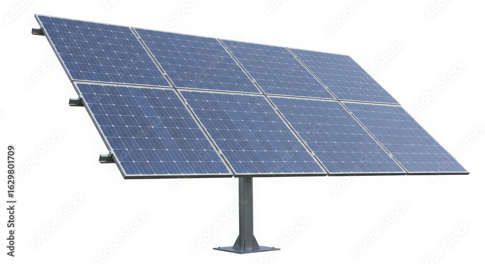 Wall mural ai generated image of solar panel array for renewable energy isolated on transparent background