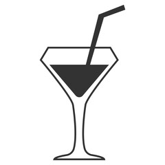 glass,cocktail,straw flat icon for party drink celebration design vector graphic for bar theme