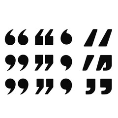 vector set of symbols, Quotation Marks and Punctuation Vector Icons &ndash; Bold Style