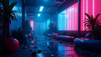 christmas tree in the night clubmodern living room