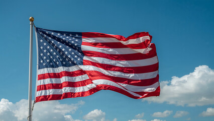 Image of the American flag waving