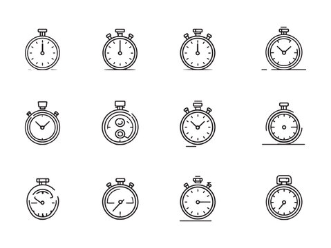 Stopwatch line art minimalist modern hand drawn design