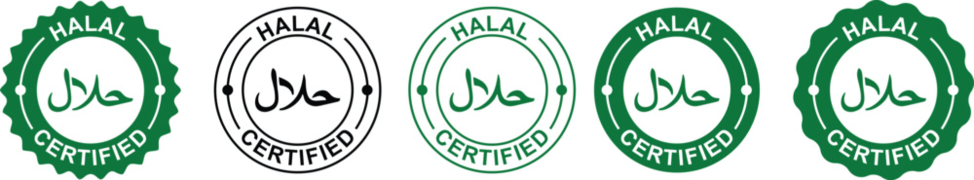 Halal Certified Product Label Icon Sticker Badge Logo Design