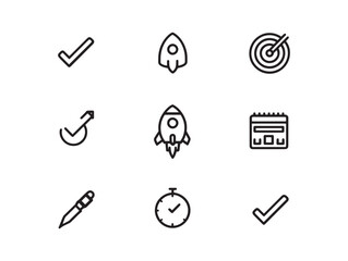 Success Checkmark line art elegant thin stroke graphic