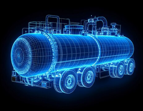 Tanker Truck Wireframe