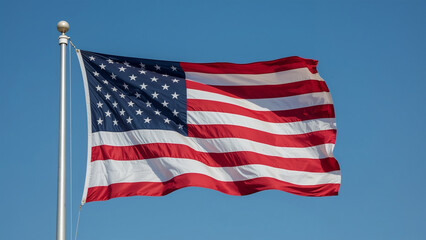 Fototapeta premium Image of the American flag waving