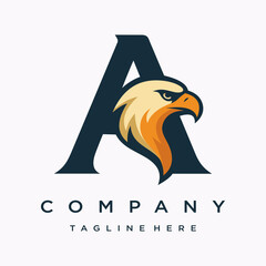 Letter A Eagle Logo Designs
