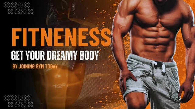 Fitness 4k video. For advertising on social media , youtube thumbnail .