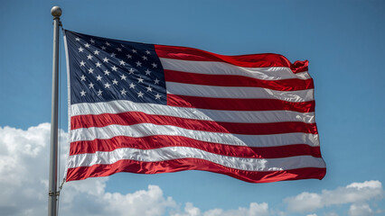 Fototapeta premium Image of the American flag waving