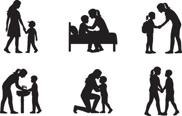 Parent and Child Silhouettes