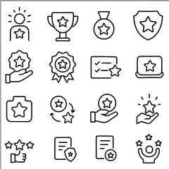 social media icons, Award and Achievement Icons &ndash; Medal and Trophy Outline Set