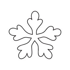 Obraz premium Simple snowflake outline icon. Winter symbol and Christmas holiday graphic element. Black line art vector illustration isolated on a white background