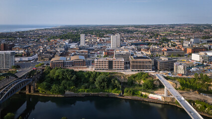 Fototapeta premium Vaux site, Keel Crossing and Wearmouth Bridge