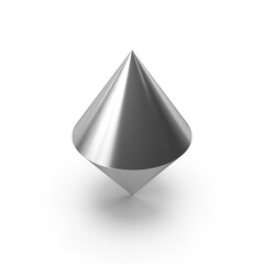 Fototapeta premium 3D Silver Diamond Shape Object Isolated on Transparent Background