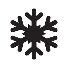 Snowflake icon. Simple black winter snow flake silhouette, isolated vector symbol. Christmas and holiday graphic element.