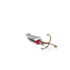 Metal Fishing Lure with Treble Hook Isolated on Transparent Background