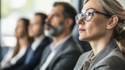 Business meeting, attentive people