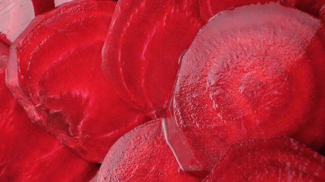 Fresh Red Beet Cut into Perfect Rounds, Ready to Cook