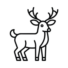 Stylized line art illustration of a deer