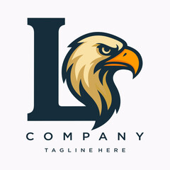 Letter L Eagle Logo Designs