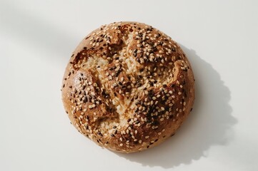 Fresh bread with seeds. AI Generated