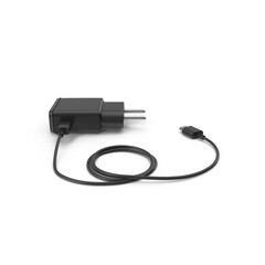 Black USB Type-C Wall Charger Isolated on Transparent Background
