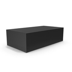 Black Rectangular Box Isolated on Transparent Background