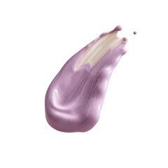 A smooth, flowing texture of purple cream or paint, on a white isolated background, ideal for design and artistic projects.