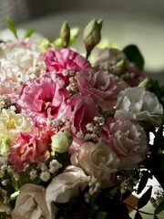 Romantic Bouquet of Pink and White Flowers