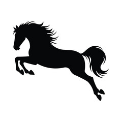 Horse icon silhouette vector. Running horse icon vector silhouette. Silhouette of Rearing stallion, horse logo Vector Illustration.