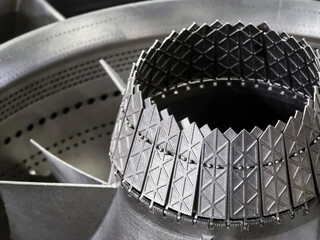 Advanced 3d printing technology showcases intricate metal part design for industrial applications