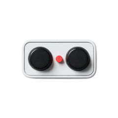 Retro Game Controller with Circular Buttons and Red Center Dial