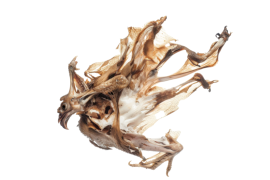 Unique display of a preserved marine creature capturing interest with its intricate details and textures in a controlled setting