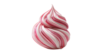 Swirled pink and white dessert served in a cone at a summer festival celebration