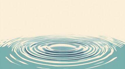 Fototapeta premium Digital illustration depicts concentric water ripples fading into a pale background.