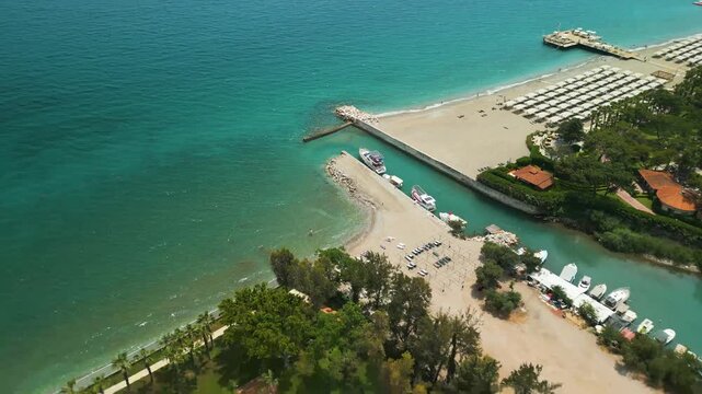 beach in Kemer in Turkey - drone view	
