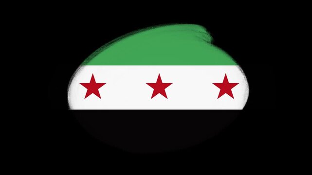 Syria flag created with brush strokes